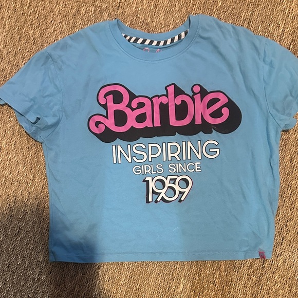 Barbie Inspiring Blue Tee with Pink Accents - Picture 1 of 3